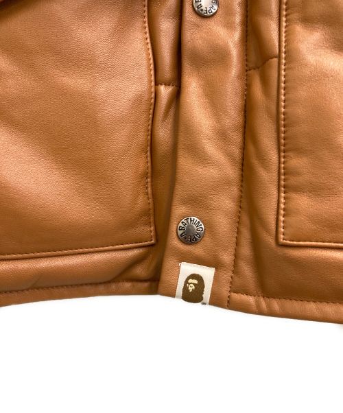 A BATHING APE（アベイシングエイプ）A BATHING APE (アベイシングエイプ) ラムレザーダウンジャケット ブラウン サイズ:Mの古着・服飾アイテム