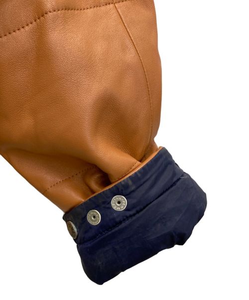 A BATHING APE（アベイシングエイプ）A BATHING APE (アベイシングエイプ) ラムレザーダウンジャケット ブラウン サイズ:Mの古着・服飾アイテム