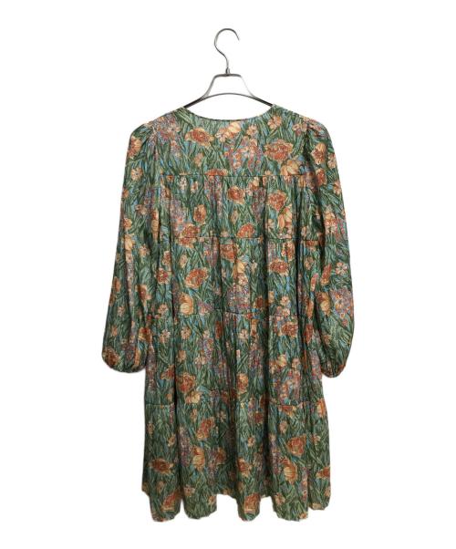 GRACE CONTINENTAL（（グレースコンチネンタル）GRACE CONTINENTAL (（グレースコンチネンタル) フラワープリントティアードミニワンピース グリーン サイズ:36の古着・服飾アイテム