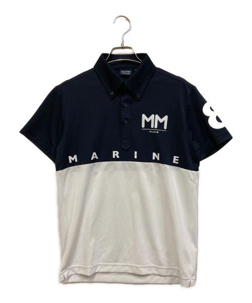 muta（ムータ）muta (ムータ) ポロシャツ ホワイト×ネイビー サイズ:SIZE Sの古着・服飾アイテム