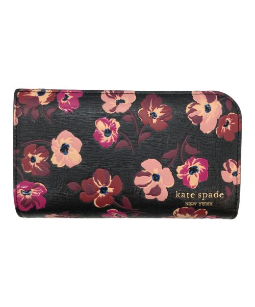 Kate Spade（ケイトスペード）Kate Spade (ケイトスペード) デヴィン フォール ポピーズ ブラック×ピンクの古着・服飾アイテム