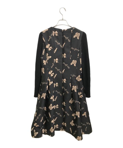 M'S GRACY（エムズグレイシー）M'S GRACY (エムズグレイシー) リボンカメリアジャガードワンピース ブラック サイズ:40の古着・服飾アイテム