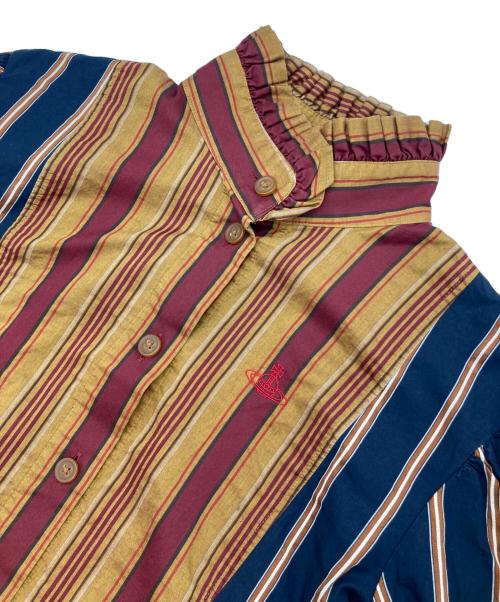 Vivienne Westwood RED LABEL（ヴィヴィアンウエストウッドレッドレーベル）Vivienne Westwood RED LABEL (ヴィヴィアンウエストウッドレッドレーベル) ストライプブザムシャツ ネイビー サイズ:Mの古着・服飾アイテム
