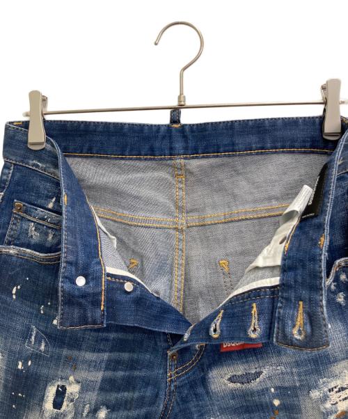 DSQUARED2（ディースクエアード）DSQUARED2 (ディースクエアード) ダメージ加工デニムパンツ インディゴ サイズ:46の古着・服飾アイテム