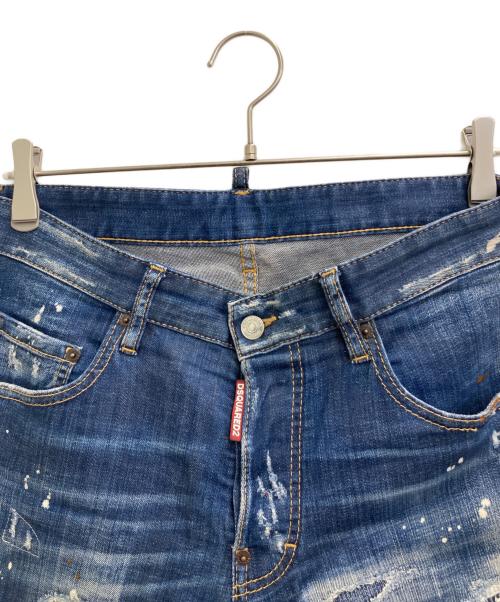 DSQUARED2（ディースクエアード）DSQUARED2 (ディースクエアード) ダメージ加工デニムパンツ インディゴ サイズ:46の古着・服飾アイテム