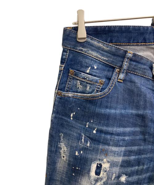DSQUARED2（ディースクエアード）DSQUARED2 (ディースクエアード) ダメージ加工デニムパンツ インディゴ サイズ:46の古着・服飾アイテム