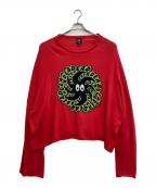 BRAIN DEADブレインデッド）の古着「Spit It Oversized Cropped Boxy Sweater」｜レッド