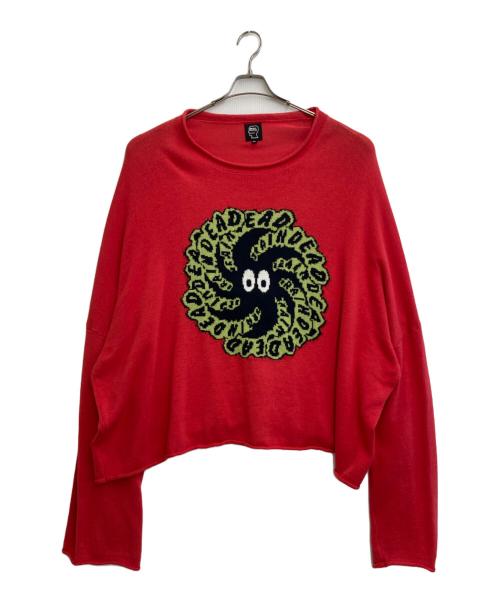 BRAIN DEAD（ブレインデッド）BRAIN DEAD (ブレインデッド) Spit It Oversized Cropped Boxy Sweater レッド サイズ:XLの古着・服飾アイテム
