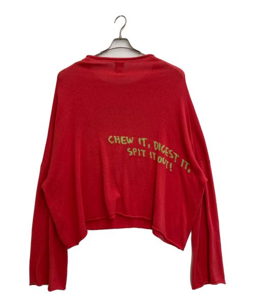 BRAIN DEAD（ブレインデッド）BRAIN DEAD (ブレインデッド) Spit It Oversized Cropped Boxy Sweater レッド サイズ:XLの古着・服飾アイテム