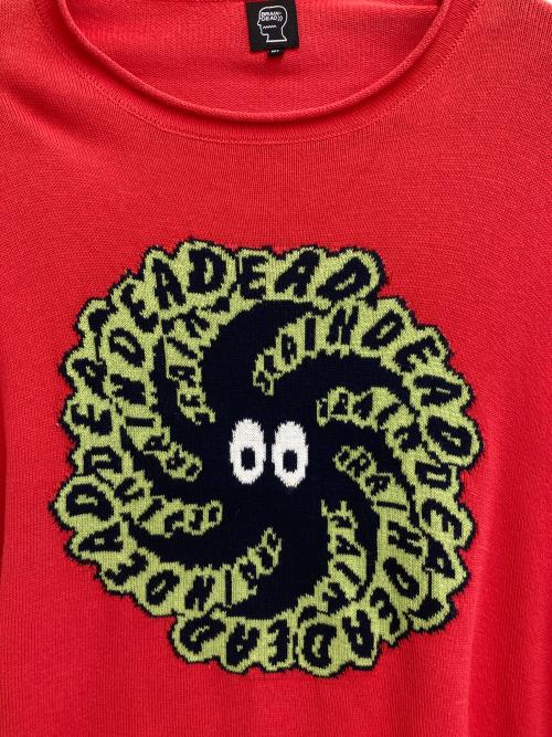 BRAIN DEAD（ブレインデッド）BRAIN DEAD (ブレインデッド) Spit It Oversized Cropped Boxy Sweater レッド サイズ:XLの古着・服飾アイテム