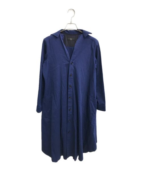 Y's（ワイズ）Y's (ワイズ) コットンツイルドレスワンピース ブルー サイズ:1の古着・服飾アイテム
