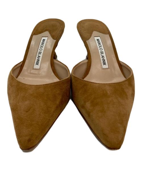 Manolo Blahnik（マノロブラニク）Manolo Blahnik (マノロブラニク) CAROLYNE MULE ブラウン サイズ:36.5の古着・服飾アイテム