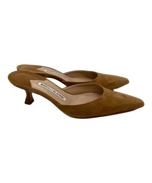 Manolo Blahnik（マノロブラニク）Manolo Blahnik (マノロブラニク) CAROLYNE MULE ブラウン サイズ:36.5の古着・服飾アイテム