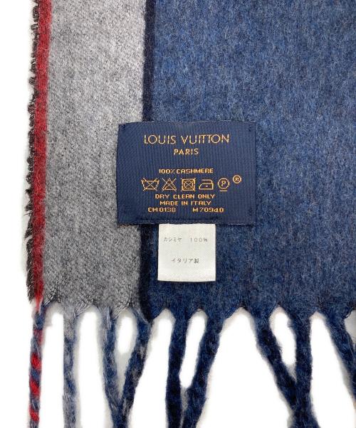 LOUIS VUITTON（ルイ ヴィトン）LOUIS VUITTON (ルイ ヴィトン) カシミヤマフラー ネイビーの古着・服飾アイテム