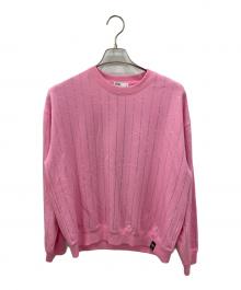DOUBLE STANDARD（ダブルスタンダード）の古着「ラインストーンスウェット」｜ピンク
