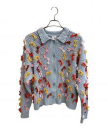 6(ROKU) BEAUTY&YOUTH（ロク ビューティーアンドユース）の古着「リボンニットカーディガン」｜スカイブルー