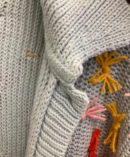 6(ROKU) BEAUTY&YOUTH（ロク ビューティーアンドユース）6(ROKU) BEAUTY&YOUTH (ロク ビューティーアンドユース) リボンニットカーディガン スカイブルー サイズ:-の古着・服飾アイテム