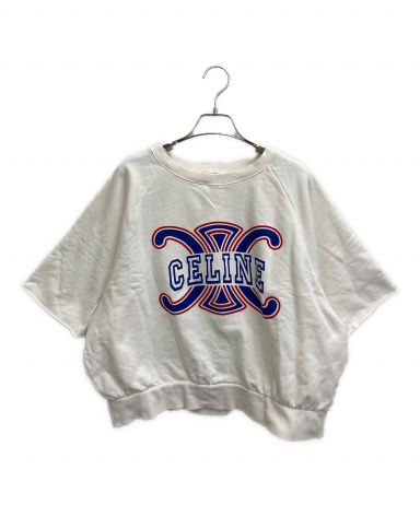 美品★CELINE トリオンフ　ロゴプリント　半袖スウェット　ホワイト 中古・古着通販】CELINE (セリーヌ) トリオンフプリントルーズ