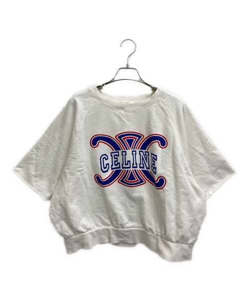 CELINE（セリーヌ）CELINE (セリーヌ) トリオンフプリントルーズスウェットTシャツ ホワイト サイズ:SIZE Mの古着・服飾アイテム