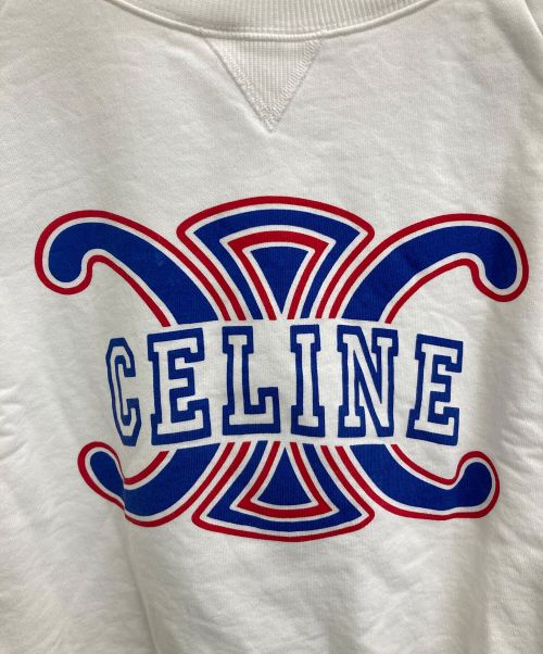 CELINE（セリーヌ）CELINE (セリーヌ) トリオンフプリントルーズスウェットTシャツ ホワイト サイズ:SIZE Mの古着・服飾アイテム