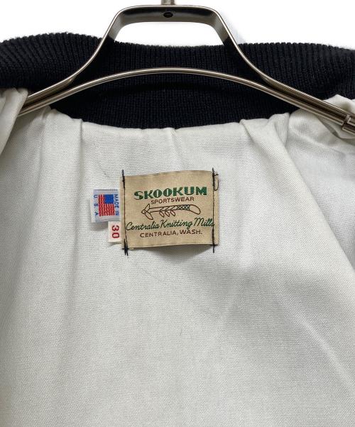 skookum（スクーカム）skookum (スクーカム) USA製袖レザースタジャン ブラック サイズ:30の古着・服飾アイテム