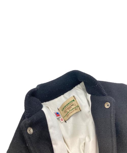 skookum（スクーカム）skookum (スクーカム) USA製袖レザースタジャン ブラック サイズ:30の古着・服飾アイテム