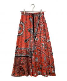 Diagram（ダイアグラム）の古着「パッチワークフレアスカート」｜レッド