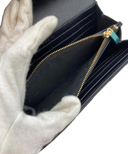 Yves Saint Laurent（イヴサンローラン）Yves Saint Laurent (イヴサンローラン) ラージフラップウォレット ブラックの古着・服飾アイテム