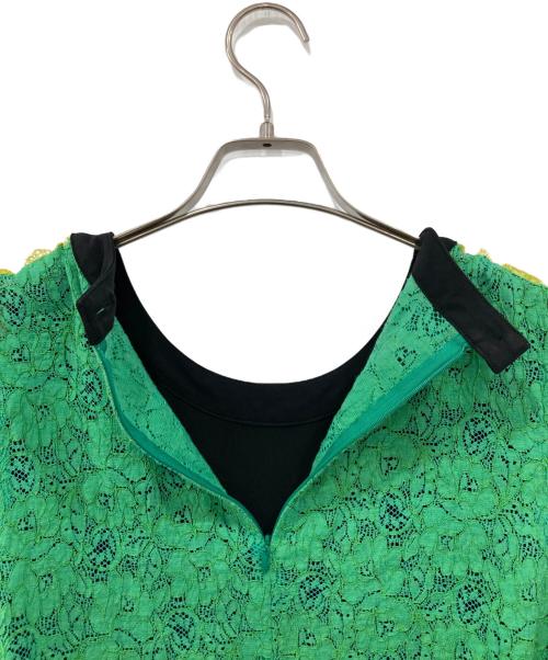 TOKUKO1erVOL（トクコプルミエヴォル）TOKUKO1erVOL (トクコプルミエヴォル) ノースリーブカットソー ブラック×グリーン サイズ:9の古着・服飾アイテム