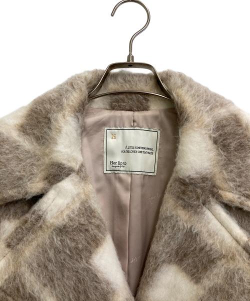 HER LIP TO（ハーリップトゥ）Her lip to (ハーリップトゥ) Double Breasted Wool-Blend Coat ベージュ サイズ:Mの古着・服飾アイテム