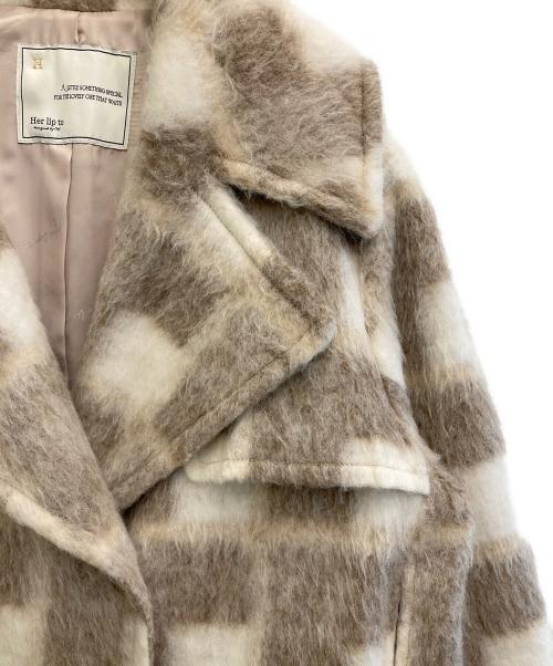 HER LIP TO（ハーリップトゥ）Her lip to (ハーリップトゥ) Double Breasted Wool-Blend Coat ベージュ サイズ:Mの古着・服飾アイテム