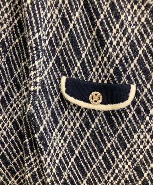 HER LIP TO（ハーリップトゥ）HER LIP TO (ハーリップトゥ) Vosges Jacquard Knit Dress ホワイト×ネイビー サイズ:Mの古着・服飾アイテム