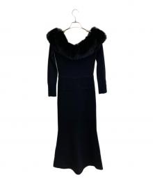 darich（ダーリッチ）の古着「オフショルファーニットロングワンピース」｜ブラック