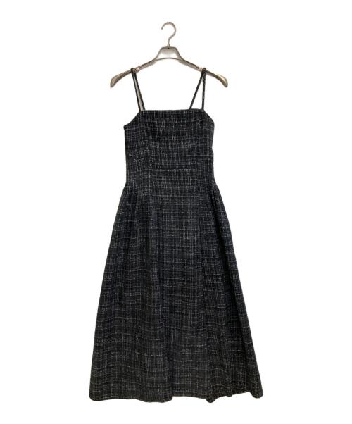 eimy istoire（エイミーイストワール）eimy istoire (エイミーイストワール) ツイードタックフレアキャミワンピース グレー サイズ:Mの古着・服飾アイテム