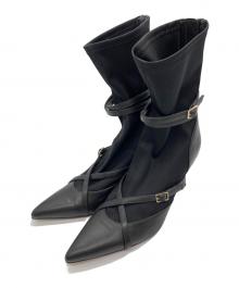 HER LIP TO（ハーリップトゥ）の古着「Double Belt Ankle Boots/ダブル ベルト アンクルブーツ」｜ブラック
