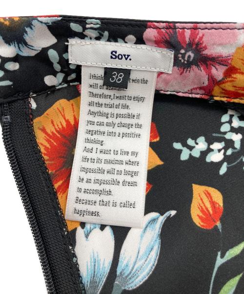 Sov.（ソブ）Sov. (ソブ) 花柄オリジナルマットサテンワンピース ブラック サイズ:Mの古着・服飾アイテム