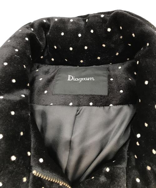 Diagram（ダイアグラム）Diagram (ダイアグラム) ドットダウンジャケット ブラック サイズ:38 未使用品の古着・服飾アイテム