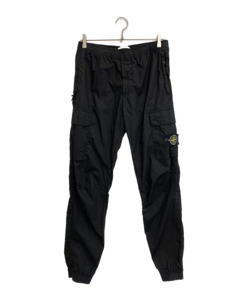 STONE ISLAND（ストーンアイランド）STONE ISLAND (ストーンアイランド) ストレッチ ガーメントダイ テーパードカーゴパンツ ブラック サイズ:３２の古着・服飾アイテム