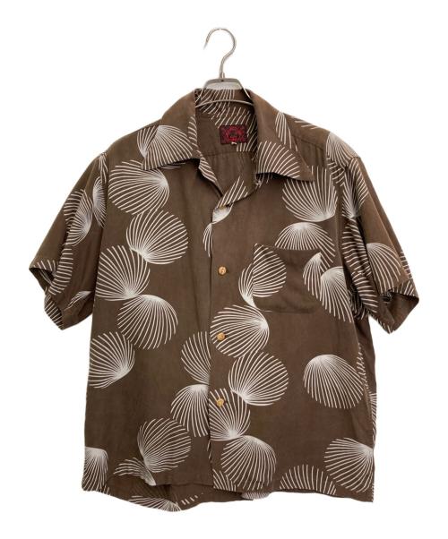EVISU（エヴィス）EVISU (エヴィス) アロハシャツ/半袖シャツ ブラウン×ホワイト サイズ:42の古着・服飾アイテム