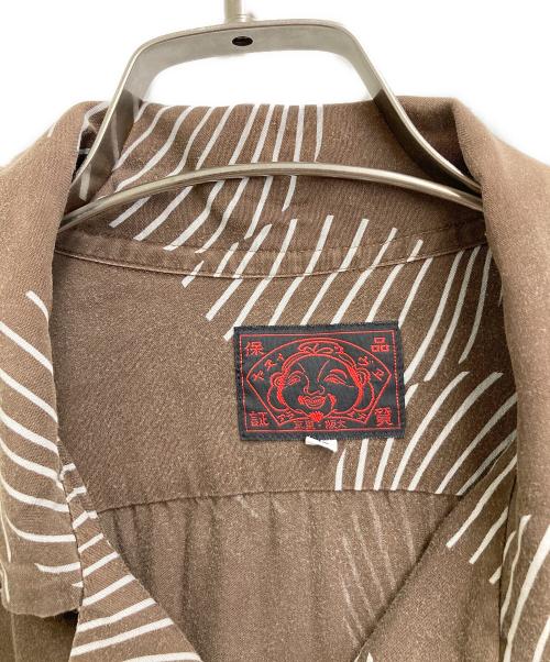 EVISU（エヴィス）EVISU (エヴィス) アロハシャツ/半袖シャツ ブラウン×ホワイト サイズ:42の古着・服飾アイテム