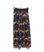 GRACE CONTINENTAL（グレースコンチネンタル）の古着「マルチ刺繍スカート」｜ブラック