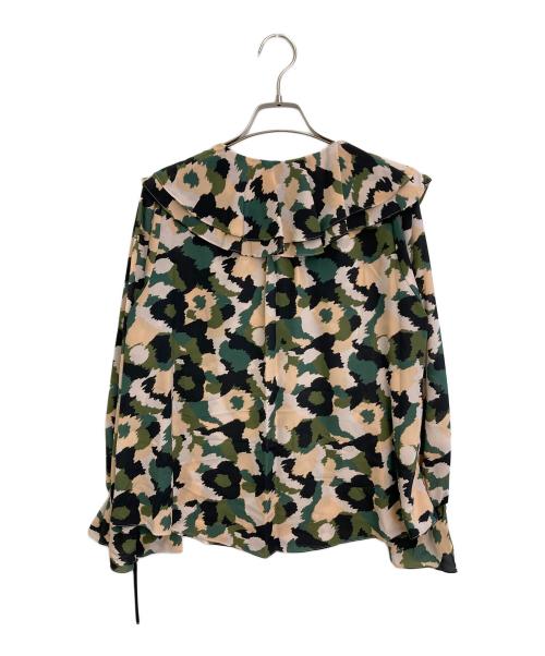 GRACE CLASS（グレースクラス）GRACE CLASS (グレースクラス) カモプリントフリルブラウス オリーブ×ベージュ サイズ:38 未使用品の古着・服飾アイテム