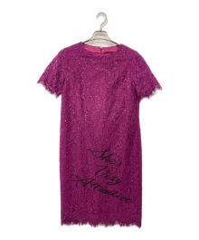 Diagram（ダイアグラム）の古着「スパン刺繍レースミニワンピース」｜パープル