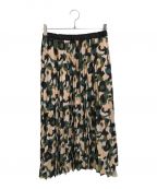 GRACE CLASSグレースクラス）の古着「カモプリントプリーツスカート」｜ベージュ×グリーン
