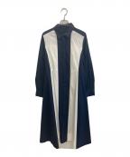GRACE CLASSグレースクラス）の古着「バイカラーシャツドレス」｜ネイビー×ホワイト