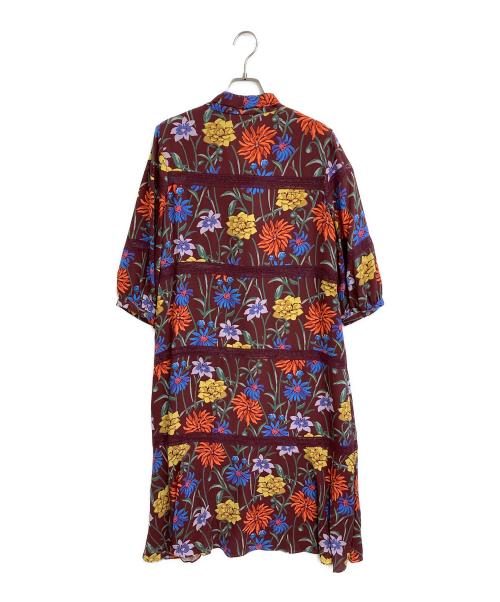 GRACE CONTINENTAL（グレースコンチネンタル）GRACE CONTINENTAL (グレースコンチネンタル) フラワープリントレースボーダワンピース レッド サイズ:38 未使用品の古着・服飾アイテム