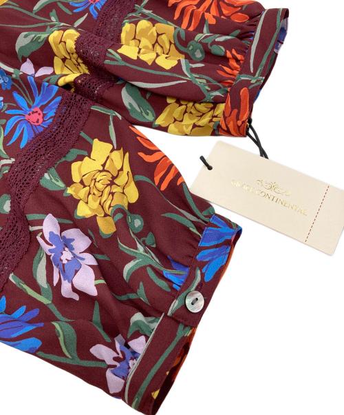 GRACE CONTINENTAL（グレースコンチネンタル）GRACE CONTINENTAL (グレースコンチネンタル) フラワープリントレースボーダワンピース レッド サイズ:38 未使用品の古着・服飾アイテム