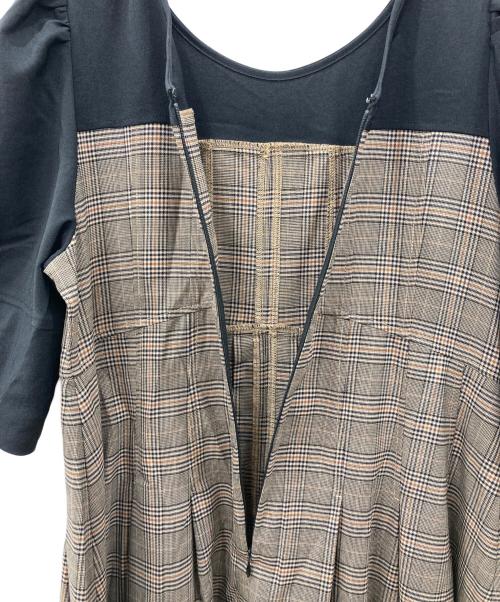 Diagram（ダイアグラム）Diagram (ダイアグラム) チェック切替シャツワンピース ブラック×ベージュ サイズ:SIZE Ｍ 未使用品の古着・服飾アイテム
