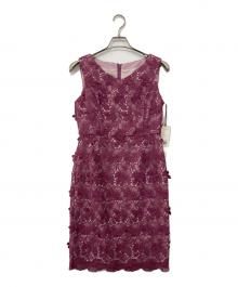 GRACE CONTINENTAL（（グレースコンチネンタル）の古着「フラワーレースタイトワンピース」｜パープル