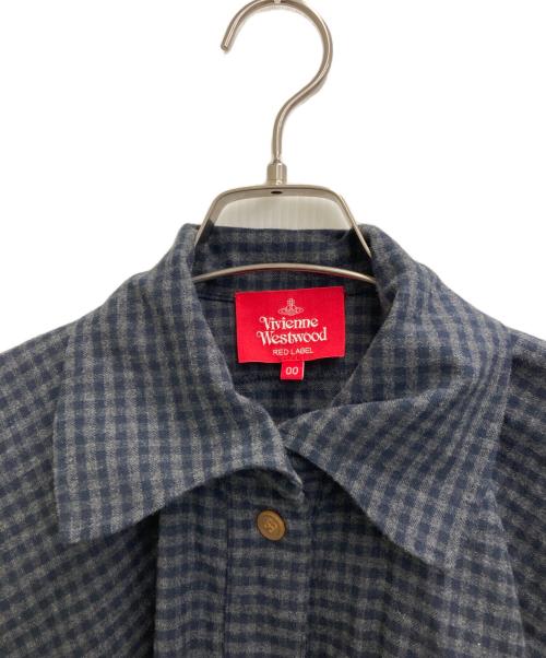 Vivienne Westwood RED LABEL（ヴィヴィアンウエストウッドレッドレーベル）Vivienne Westwood RED LABEL (ヴィヴィアンウエストウッドレッドレーベル) シャツワンピース グレー×ネイビー サイズ:00の古着・服飾アイテム